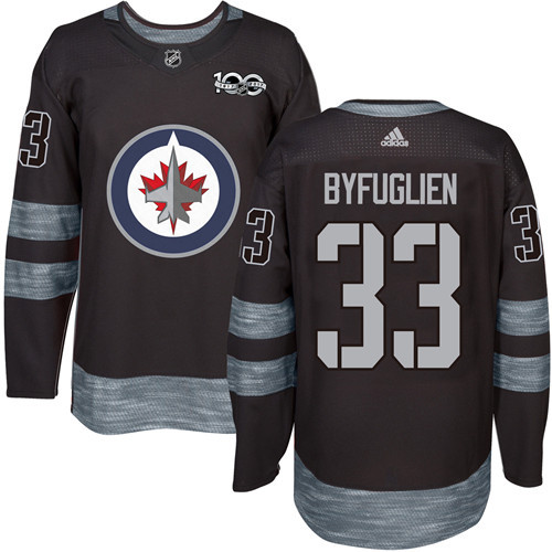 Adidas Jets #33 Dustin Byfuglien Black 1917-100th Anniversary Stitched NHL Jersey - Click Image to Close